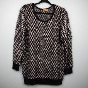 Katsumi black and white eyelash sweater-L